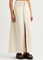 Free People Come As You Are Denim Maxi Skirt Cream