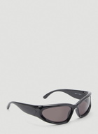 Balenciaga - Swift Oval Sunglasses in Black 