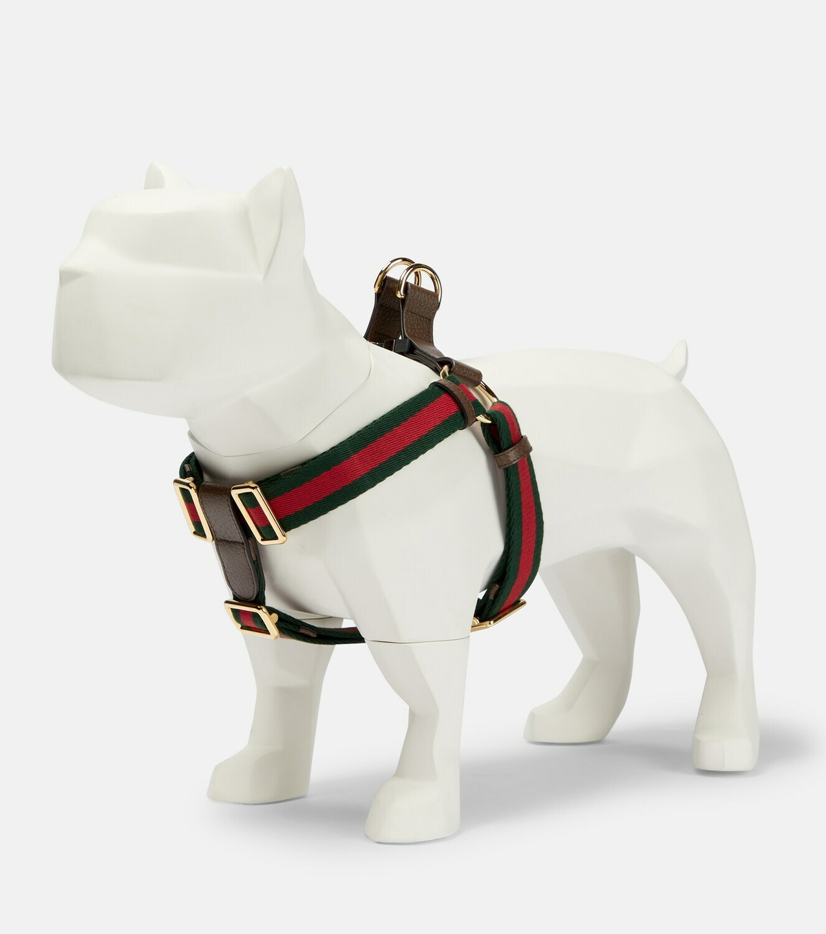 Gucci Web Stripe L XL faux leather dog harness