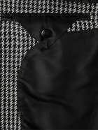 TOM FORD - Atticus Leather-Trimmed Houndstooth Wool, Mohair and Cashmere-Blend Blazer - Black