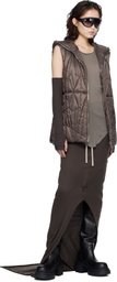 Rick Owens Moncler + Rick Owens Brown Geocamo Ziplock Down Vest