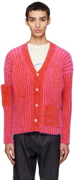 Jacquemus Red & Pink Le Papier 'Le Cardigan Neve' Cardigan