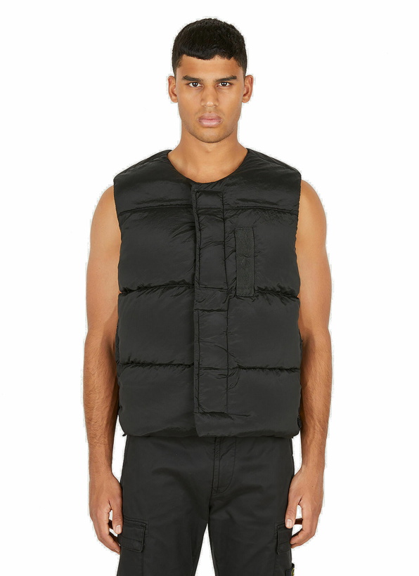 Photo: Quilted Sleeveless Jacket in Black