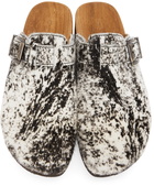 paria /FARZANEH Black & White Woody Edition Pony Hair Luka Clogs