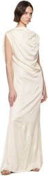 Kallmeyer Off-White Toma Draped Maxi Dress
