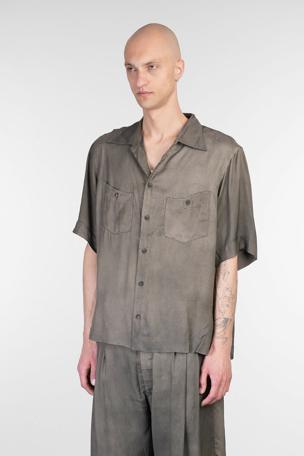 Ziggy Chen Shirt In Green Viscose