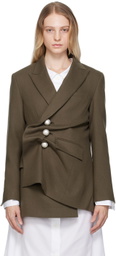 KIMHĒKIM Khaki Draped Blazer