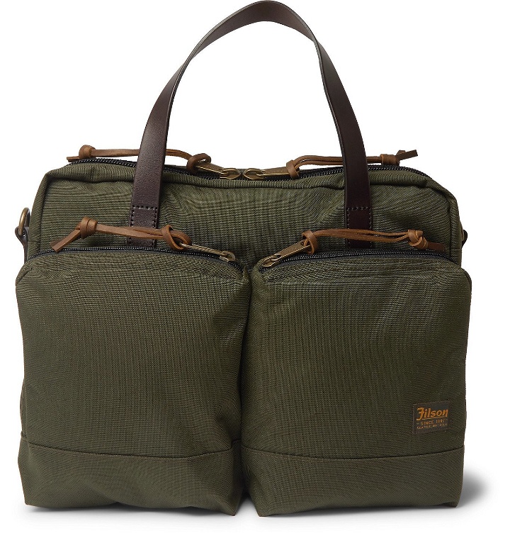 Photo: Filson - Dryden Leather-Trimmed Nylon Briefcase - Green
