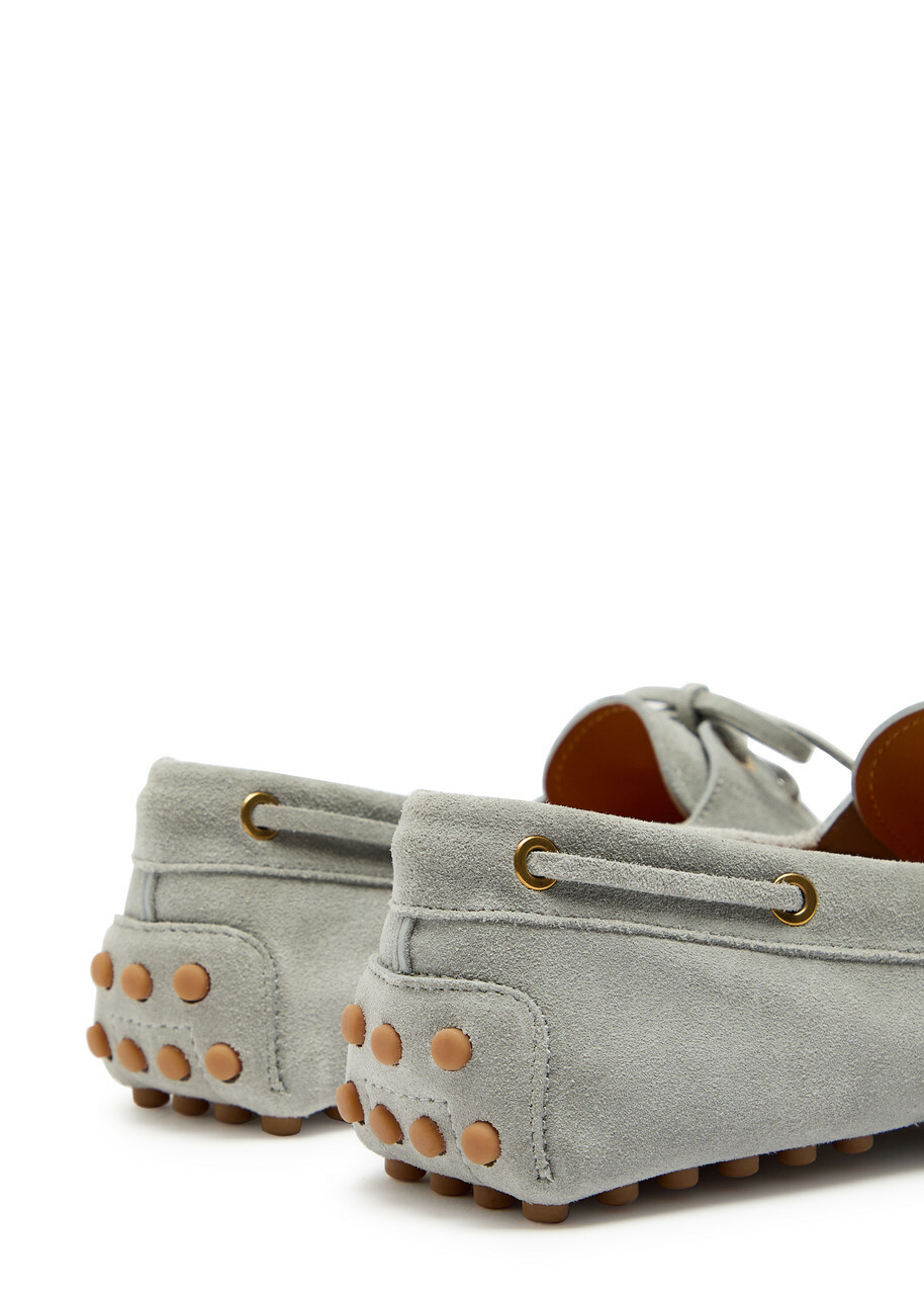 Tods Gommino Suede Loafers Grey