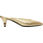 Versace Gold Gianni Metallic Nappa Mule Heels