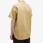 Beams Plus Men's WORK Twill Short Sleeve Shirt in Khaki