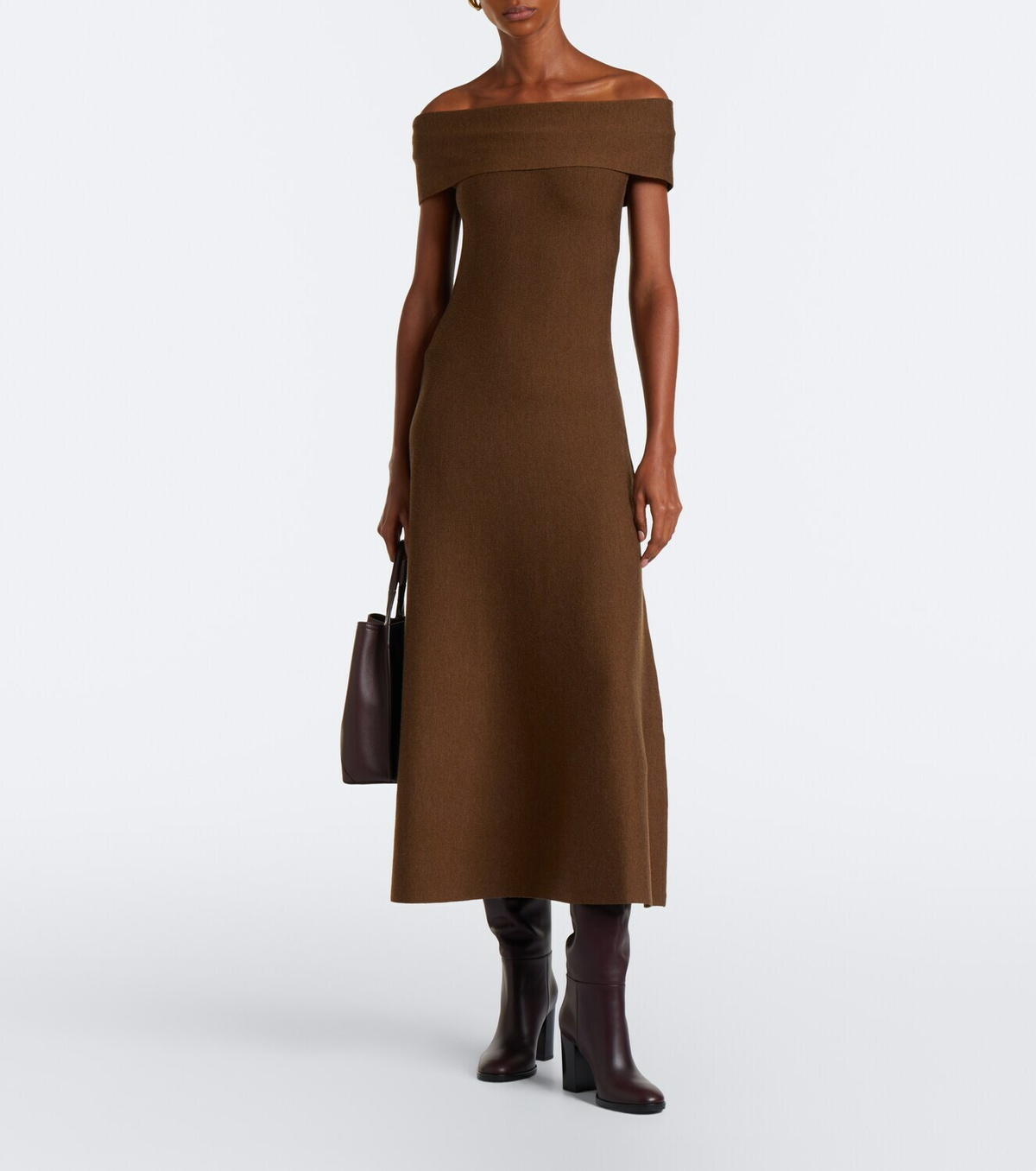 Simkhai Camilla off-shoulder wool midi dress