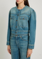 Chloe Cropped Denim Jacket Blue