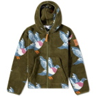 JW Anderson Men's Pigeon Fleece Jacket in Khaki