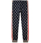 Gucci - Striped Logo-Intarsia Cotton Track Pants - Navy