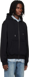 WOOYOUNGMI Black Back Logo Zip-Up Hoodie