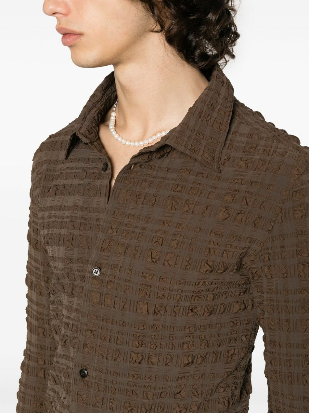 Nanushka Brown Lotte Checked Shirt