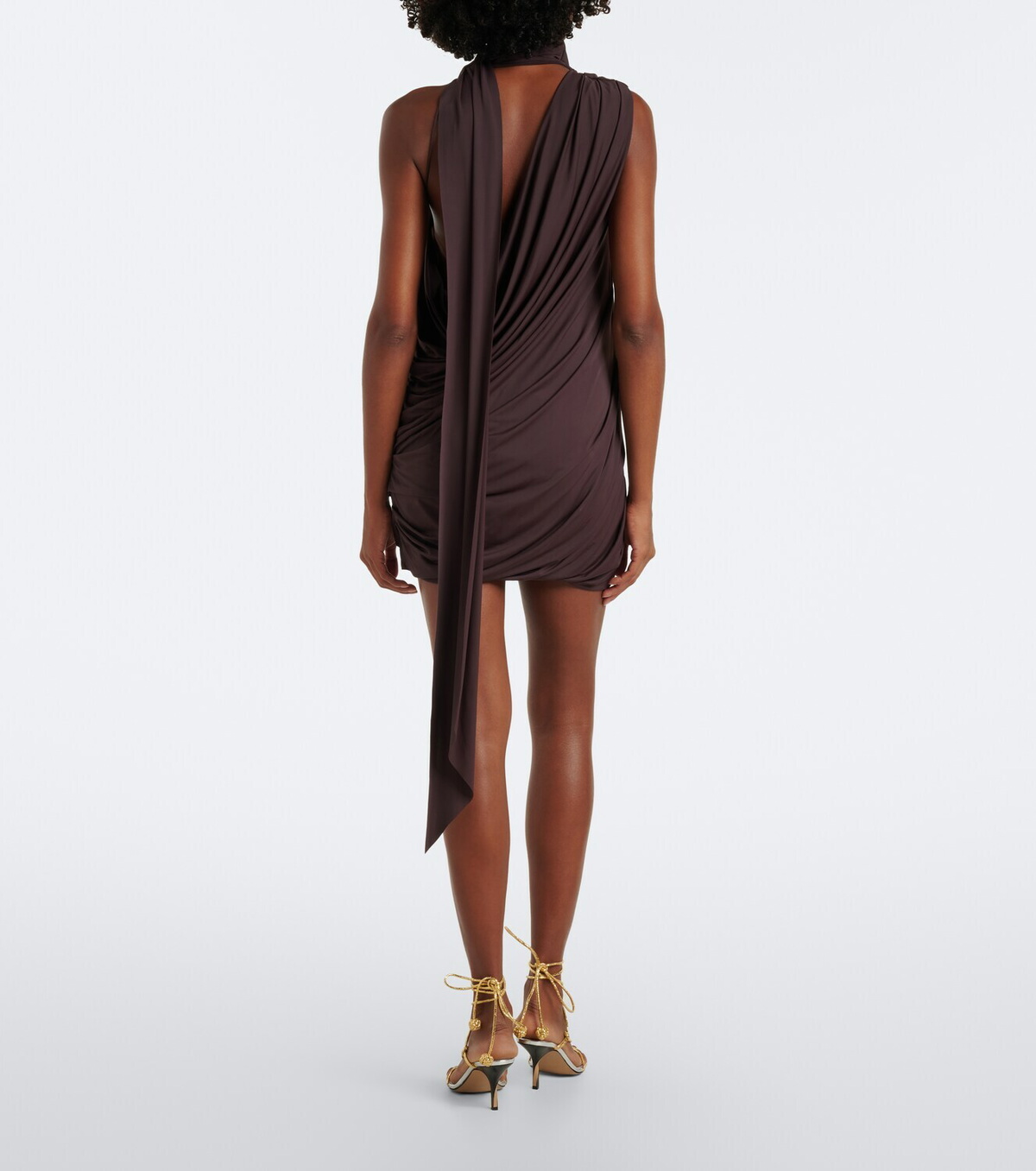 De La Vali Bashana draped scarf-detail mini dress