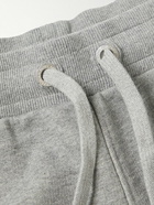 AMI PARIS - Logo-Embroidered Organic Cotton-Jersey Sweatpants - Gray