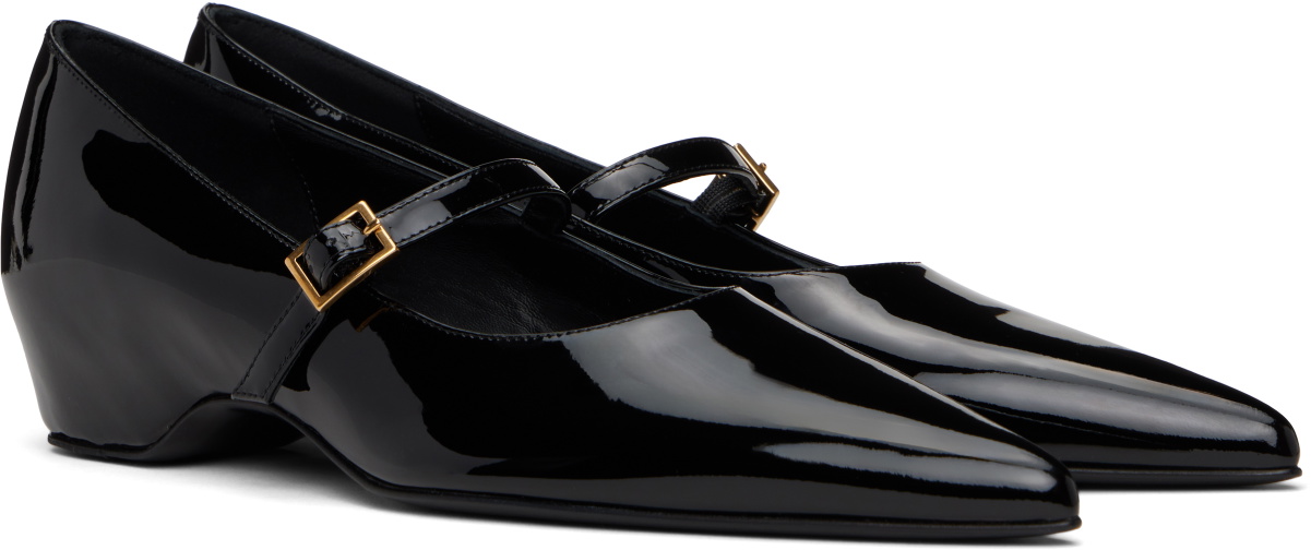 KHAITE Black Sybil Mary Jane Ballerina Flats