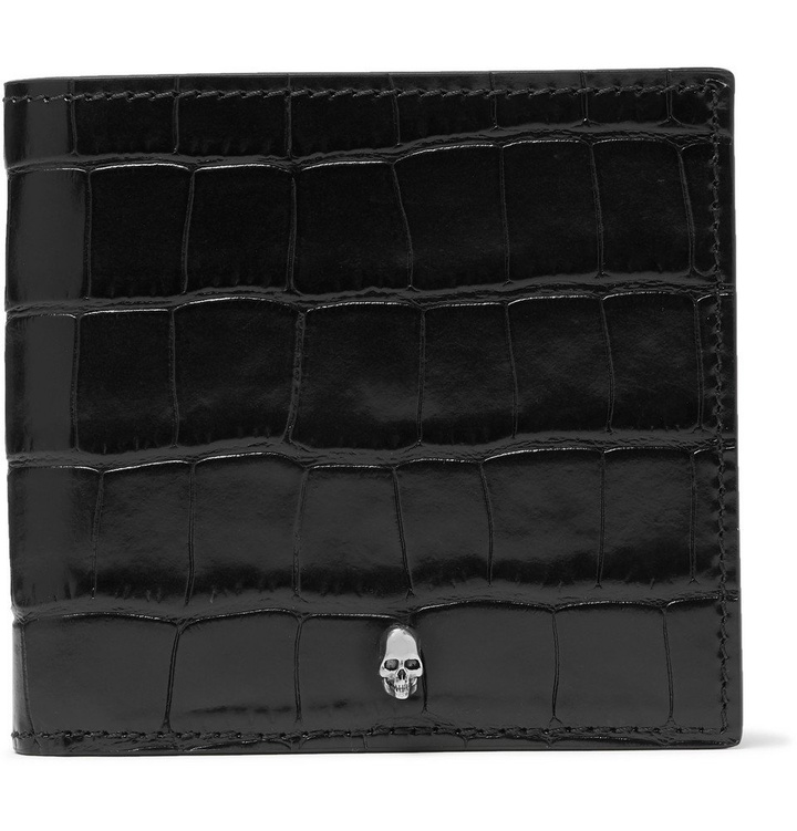 Photo: Alexander McQueen - Croc-Effect Leather Billfold Wallet - Black