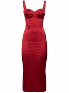 DOLCE & GABBANA Satin Bustier Midi Dress