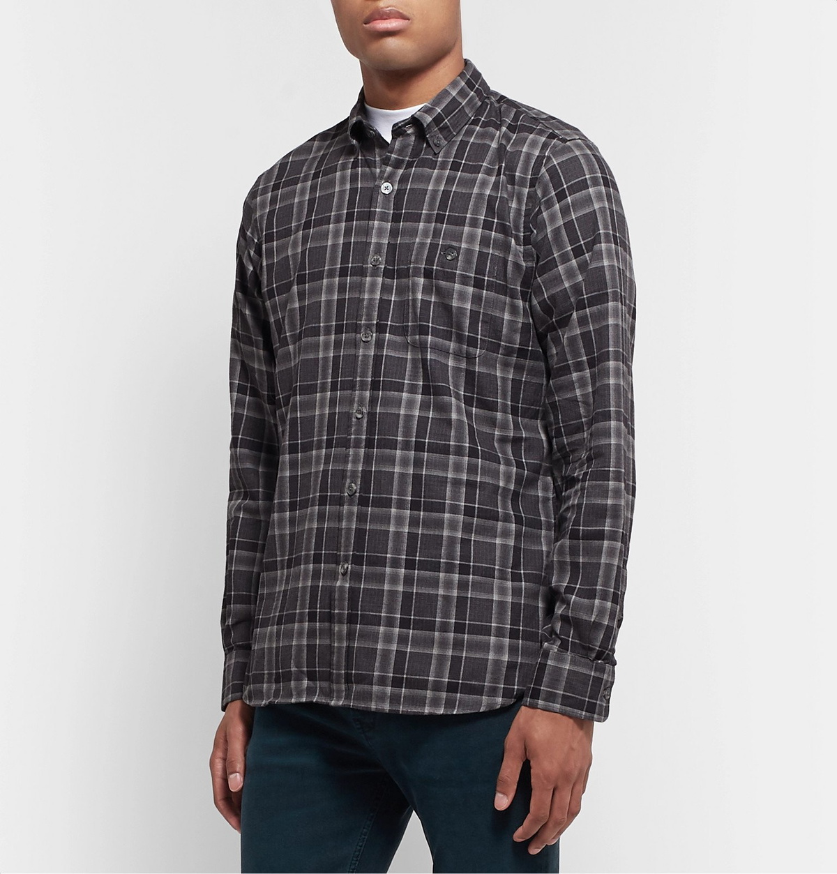 Todd Snyder - Button-Down Collar Checked Cotton-Flannel Shirt - Gray