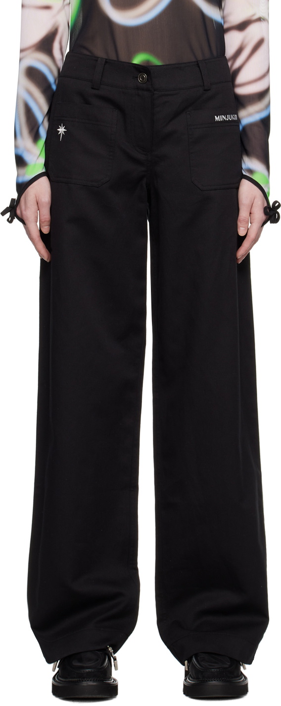 MINJUKIM Black Low-Rise Trousers