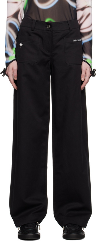 Photo: MINJUKIM Black Low-Rise Trousers