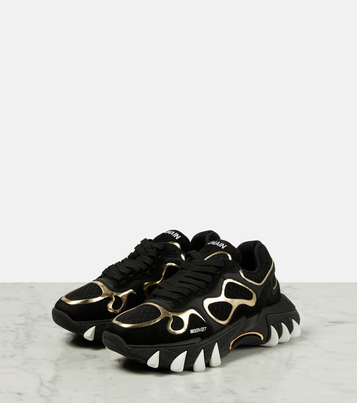 Balmain B-East leather and suede sneakers Balmain