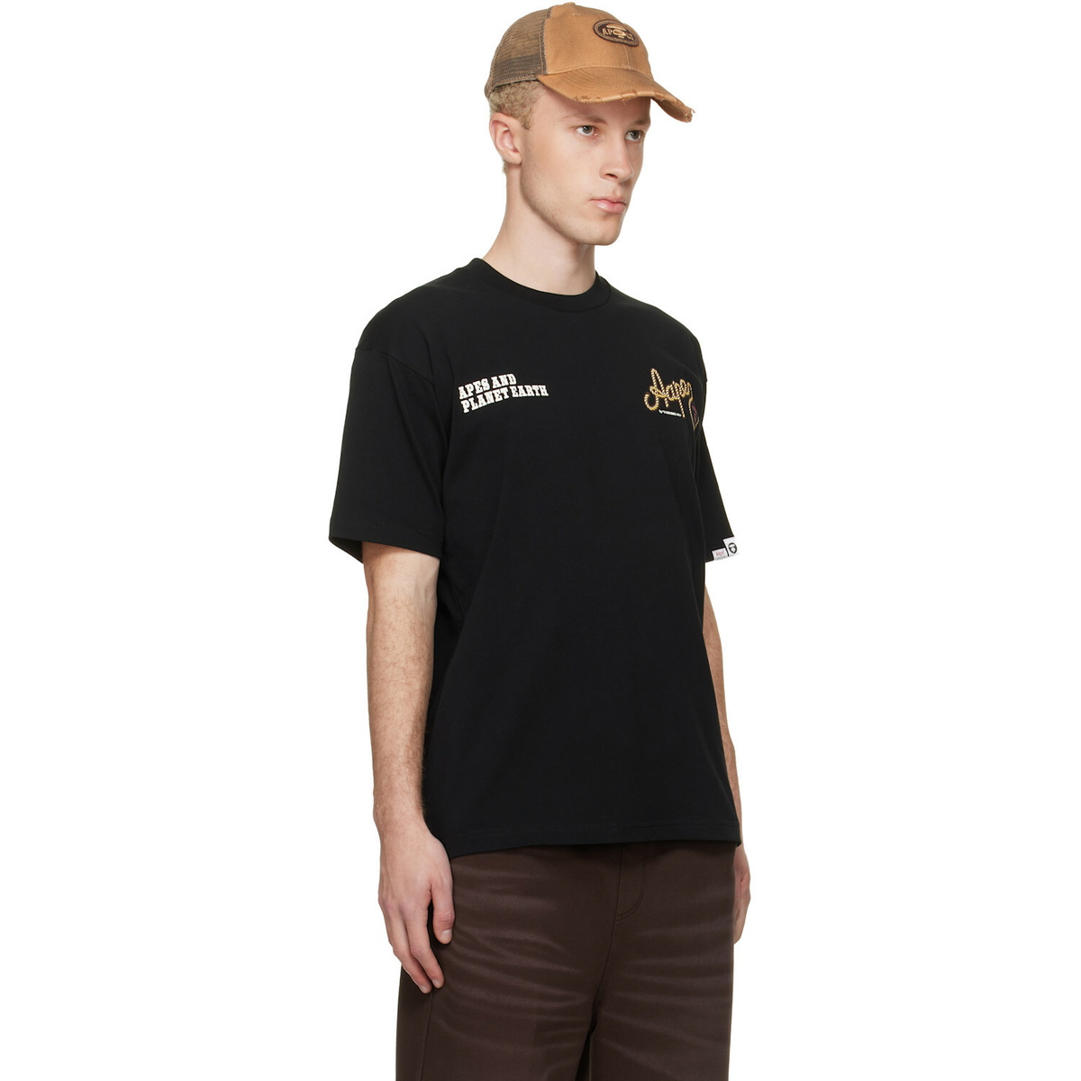 AAPE by A Bathing Ape Black 'AAPE' Theme Main T-shirt