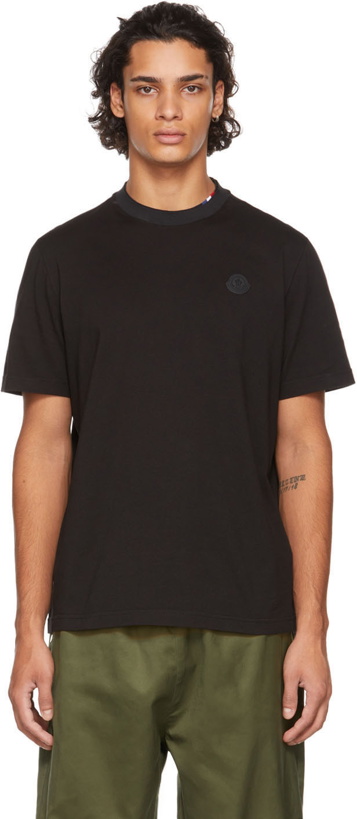 Photo: Moncler Black Layered Collar T-Shirt