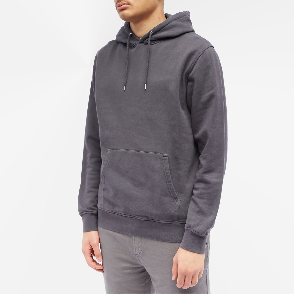 Colorful Standard Men's Classic Organic Popover Hoodie in Lava Grey