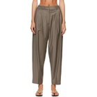 Cordera Beige Virgin Wool Masculine Barrel Trousers