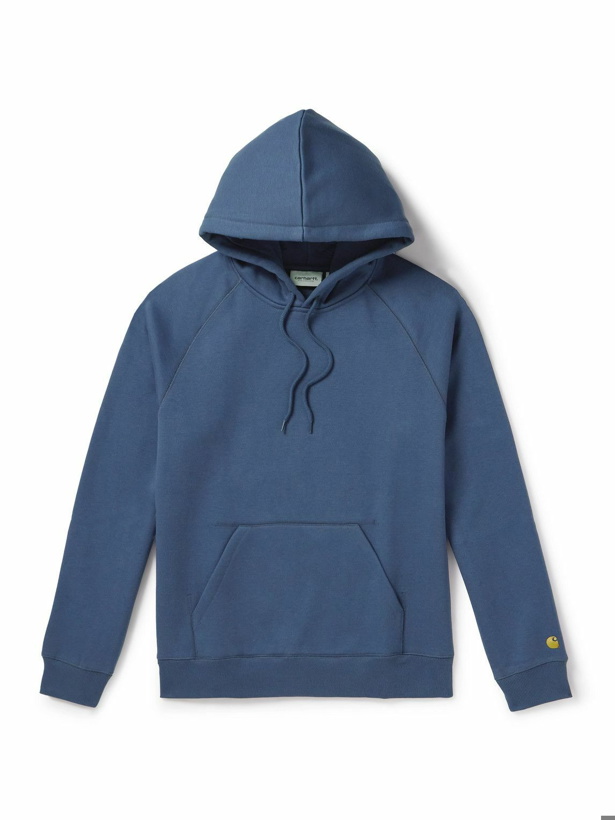 Photo: Carhartt WIP - Chase Logo-Embroidered Cotton-Jersey Hoodie - Blue