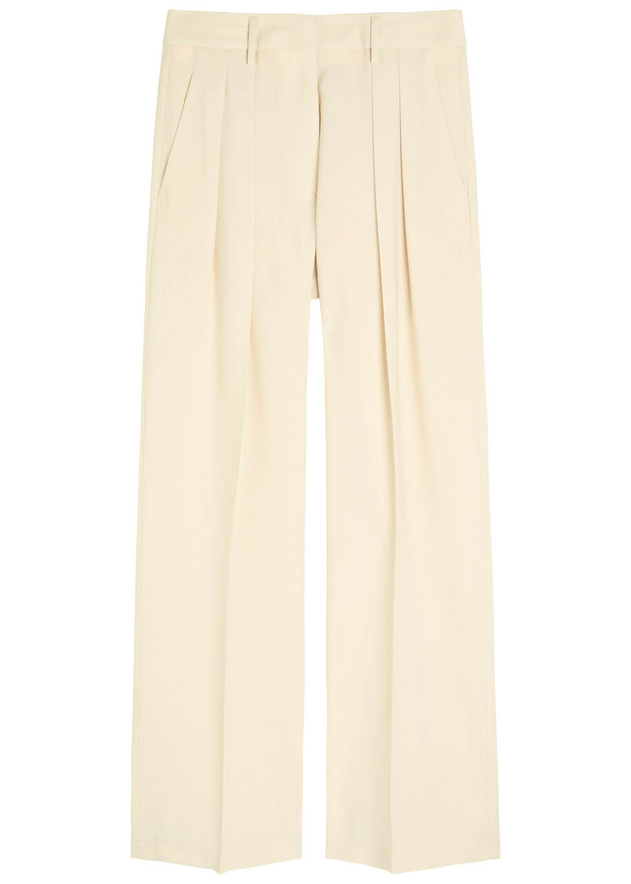 Forte_forte Pleated Woven Trousers Cream