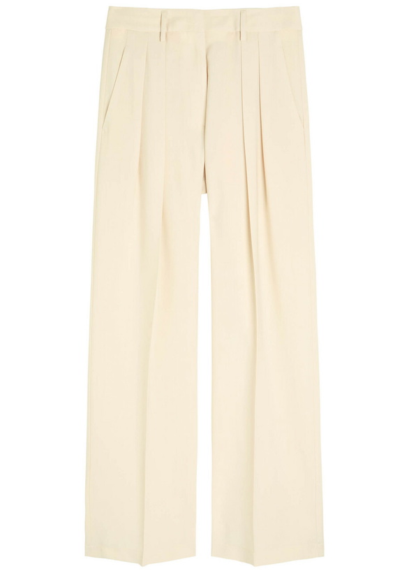 Photo: Forte_forte Pleated Woven Trousers Cream
