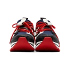 Christian Louboutin Black and Navy Red-Runner Flat Sneakers