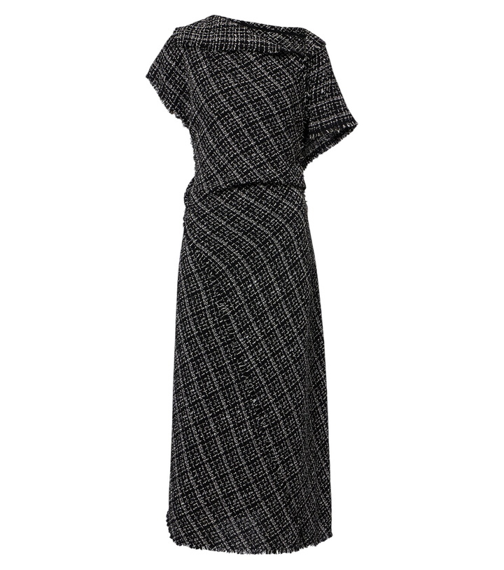 Photo: Erdem Checked cotton-blend tweed midi dress