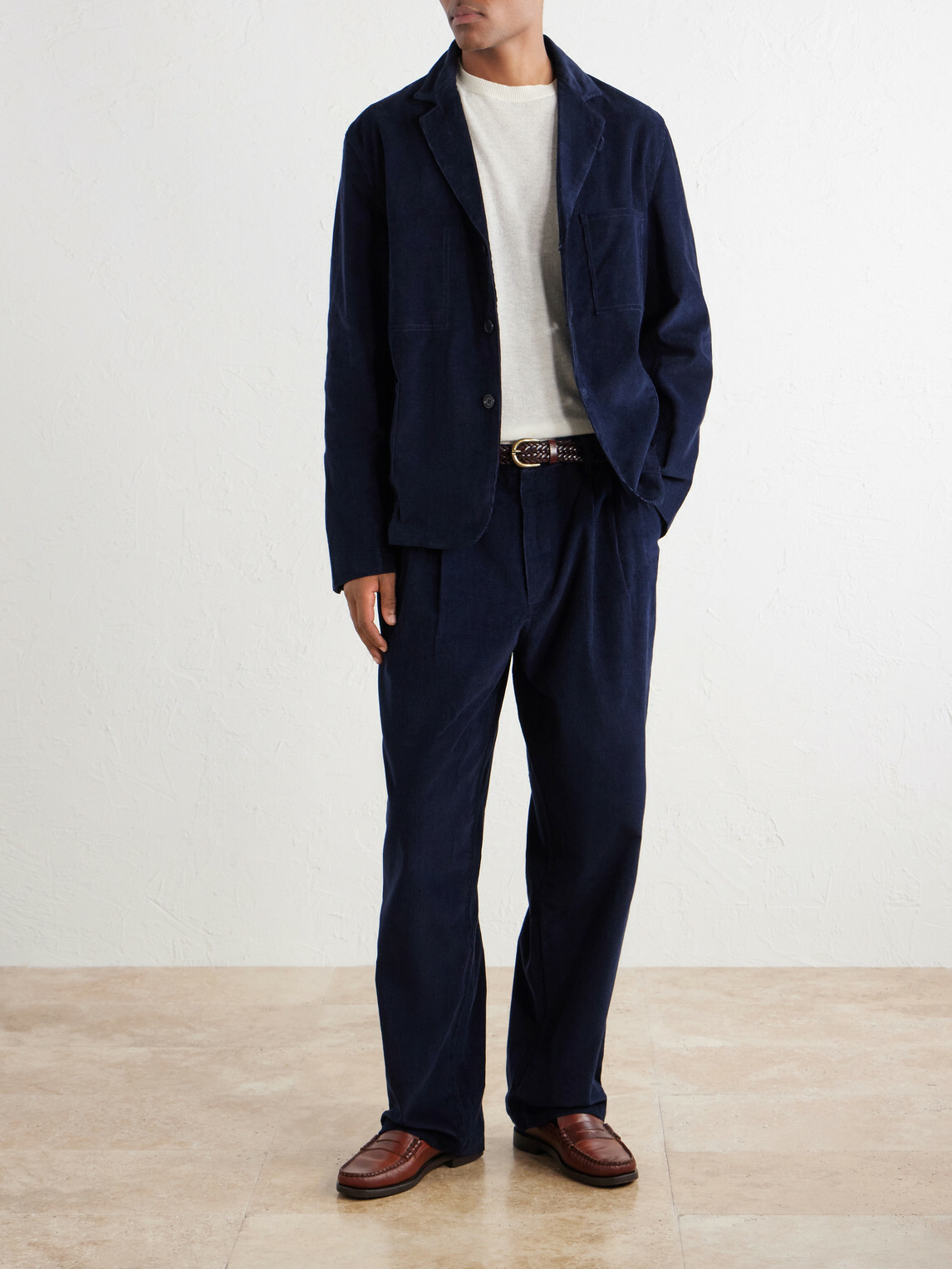 Kardo - Somesh Cotton-Corduroy Suit Jacket - Blue