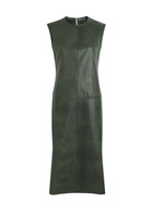 Stouls Caro Python-effect Stretch-leather Midi Dress Dark Green
