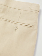 Stòffa - Slim-Fit Straight-Leg Pleated Linen Trousers - Neutrals