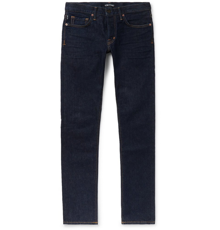 Photo: TOM FORD - Slim-Fit Stretch-Denim Jeans - Blue