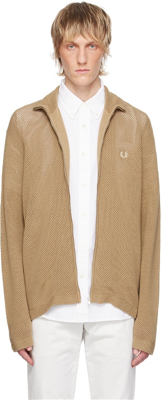 Photo: Fred Perry Beige Embroidered Sweatshirt