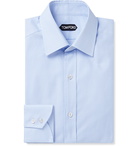 TOM FORD - Slim-Fit Micro-Checked Cotton Shirt - Blue