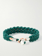 Isabel Marant - Silver-Tone, Braided Leather and Cord Bracelet - Green