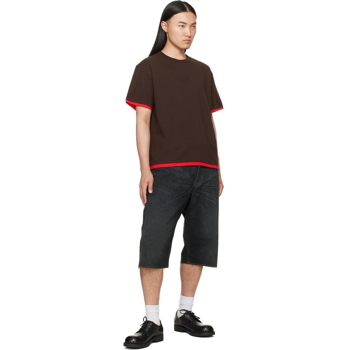 MM6 Maison Margiela Brown Cotton Reversible T-shirt