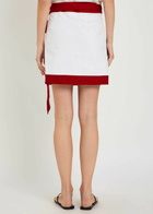 Liberowe Contrasting-trim Woven Mini Wrap Skirt White