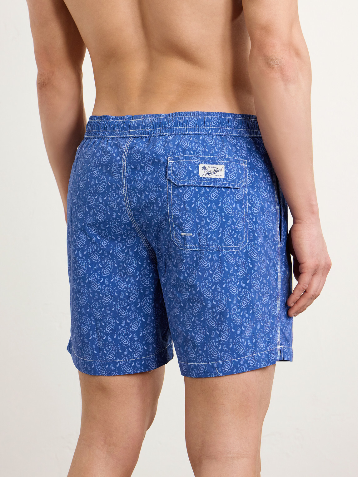 Hartford - Straight-Leg Mid-Length Printed Swim Shorts - Blue