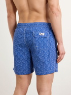 Hartford - Straight-Leg Mid-Length Printed Swim Shorts - Blue